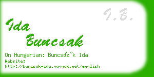 ida buncsak business card